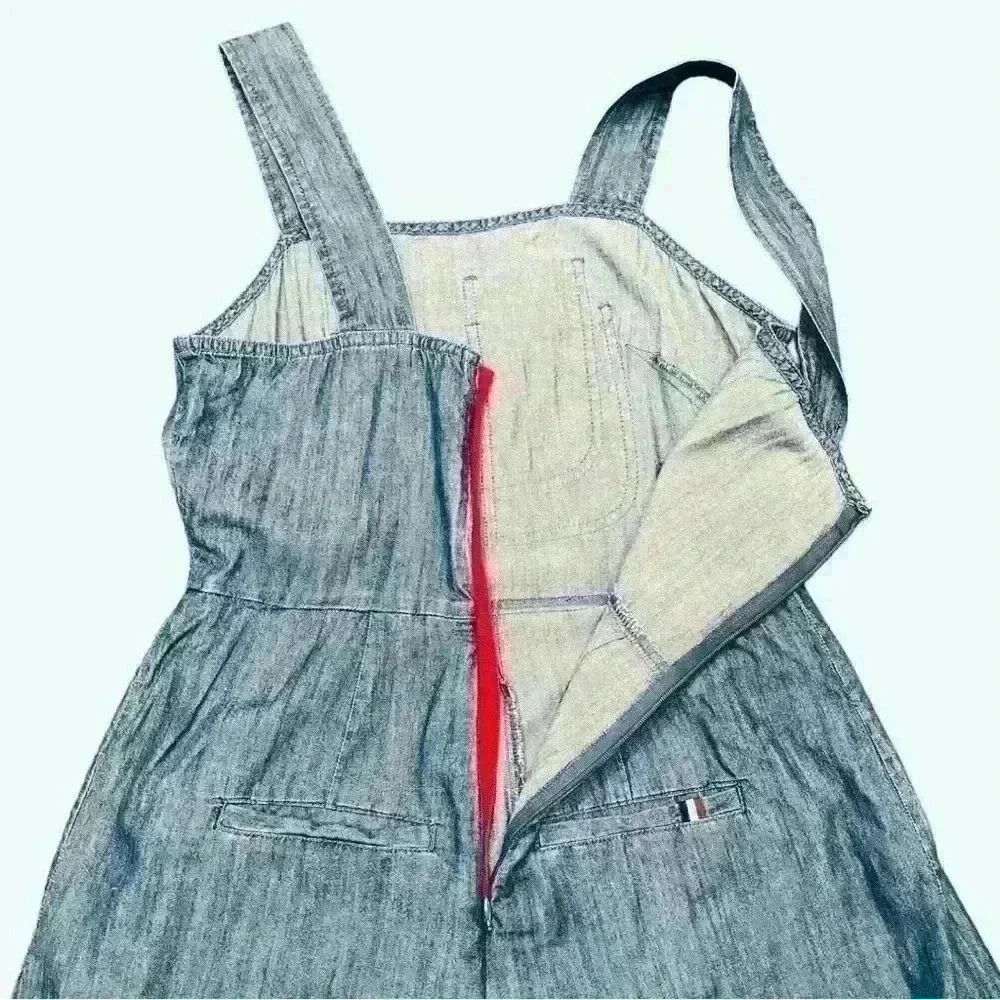 Tommy Jeans Women's Sleeveless Jumpsuit with Zipper, Pockets, Wide Leg, Size XS - Picture 13 of 13